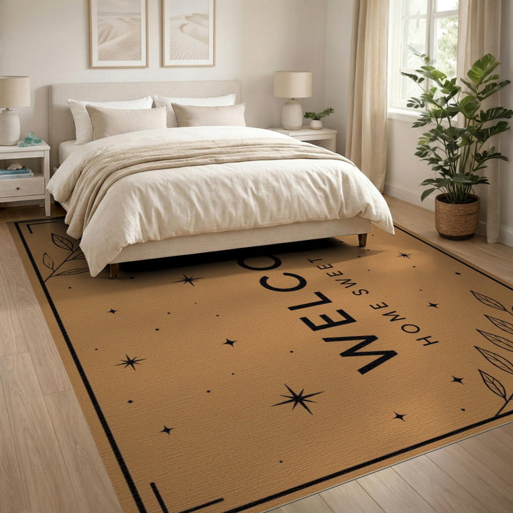 Welcome Home Sweet Home Boho Area Rug