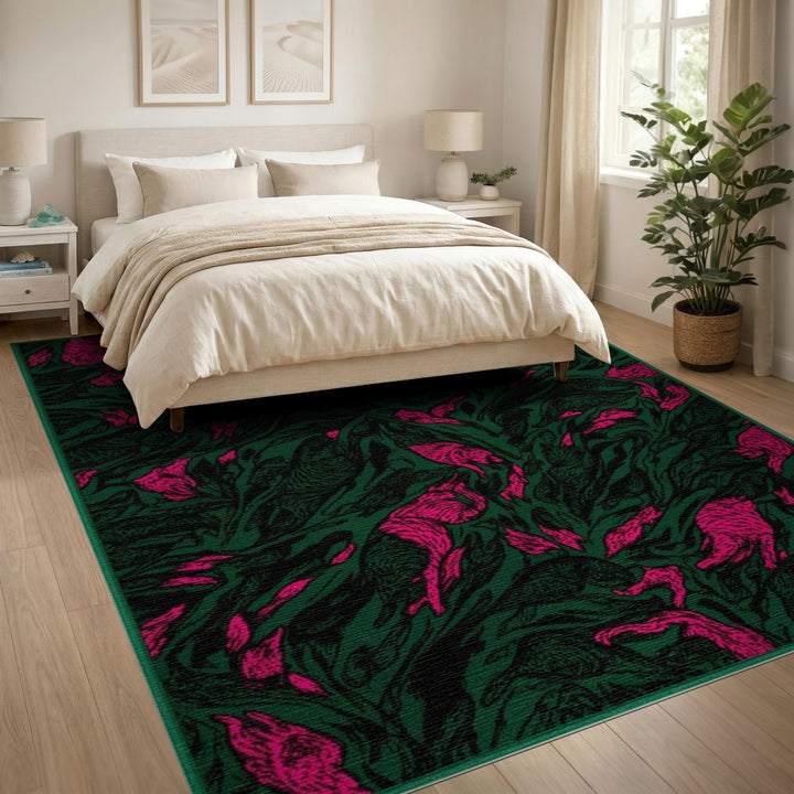 Pink Rabbit Swirl Area Rug