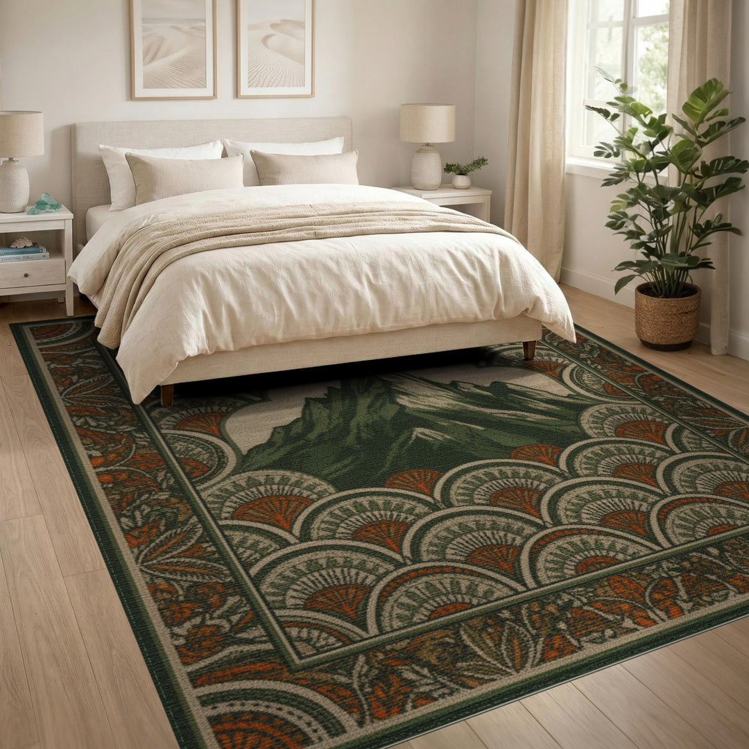 Green Mountain Peak Vintage Area Rug