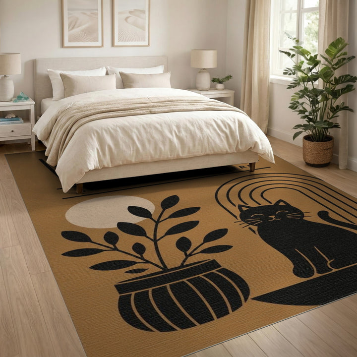 Boho Welcome Cat Area Rug