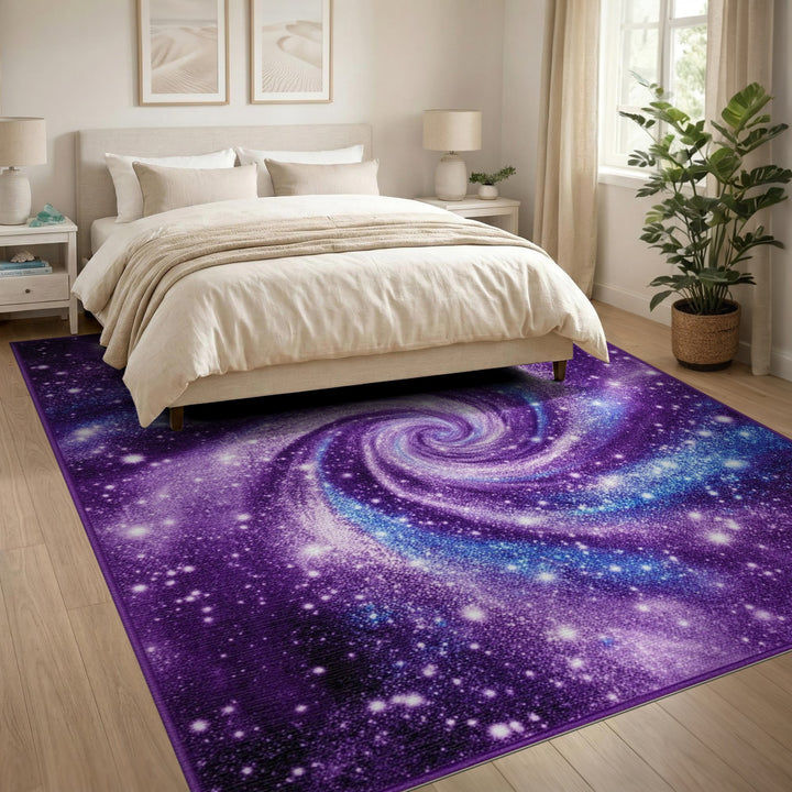 Purple Galaxy Swirl Area Rug