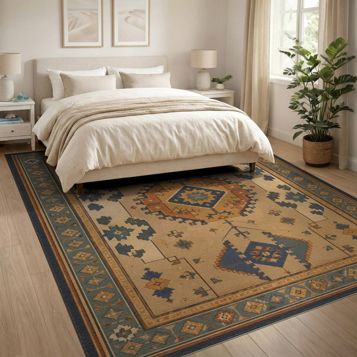Beige and Neutral Southwestern Beige Geometric Area Rug