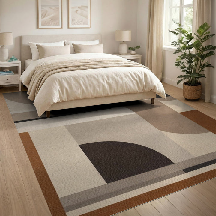Geometric Modern Beige Tan Area Rug