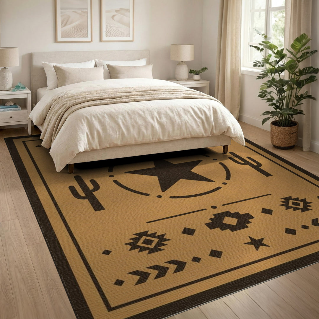 Southwestern Star Cactus Area Rug