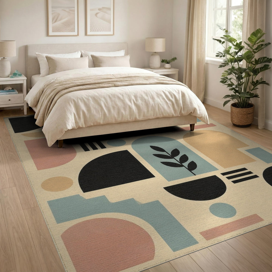 Multi-color and Patterns Modern Geometric Beige Area Rug