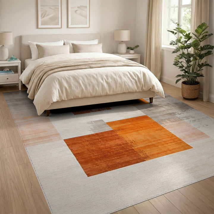 Abstract Area Orange Geometric Abstract Area Rug