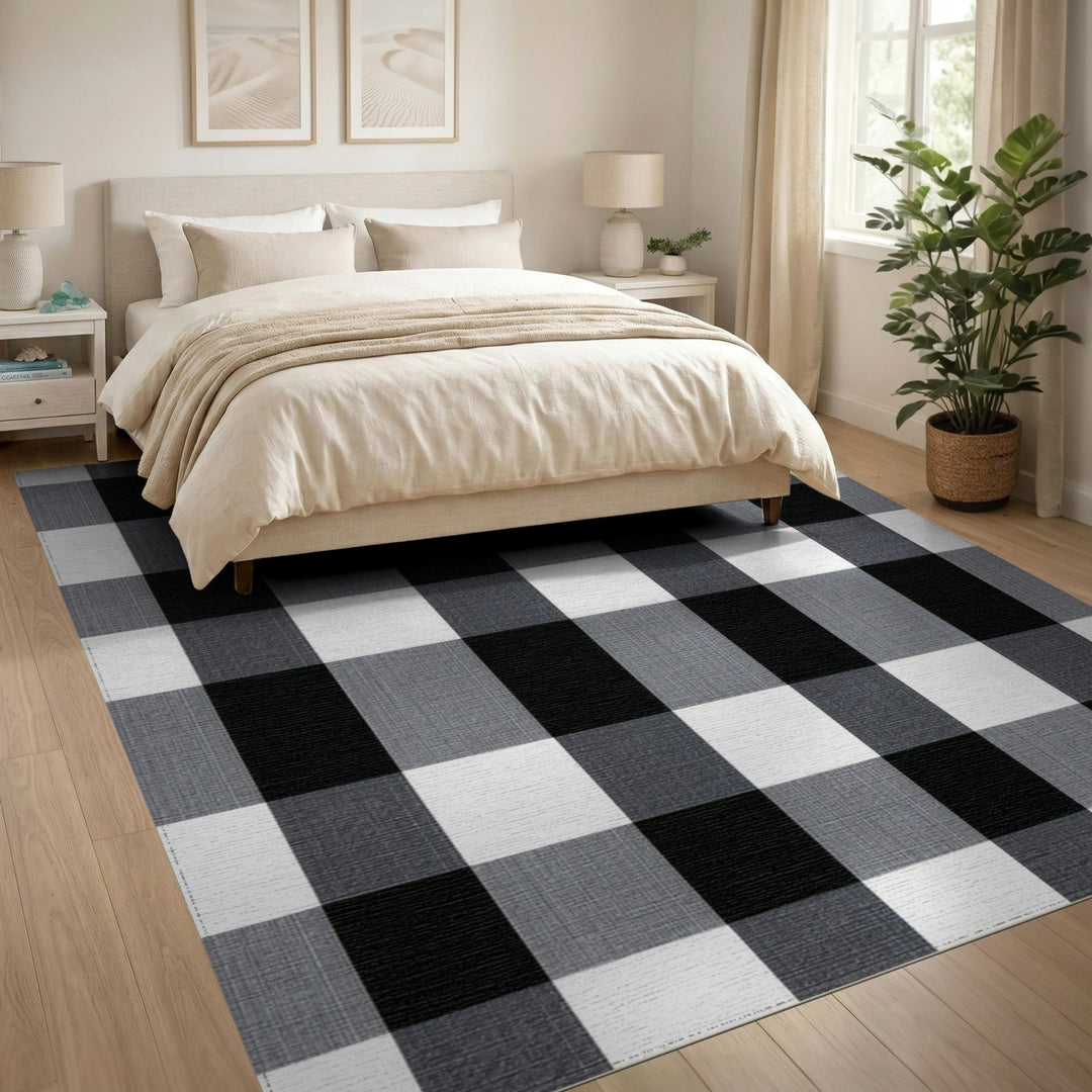Black and White Checkered Black White Checkered Area Rug