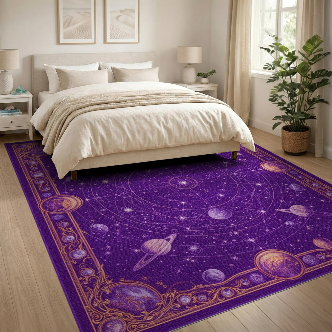 Purple Celestial Galaxy Area Rug