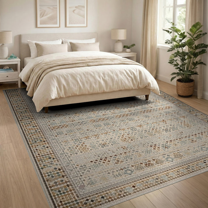 Beige Southwestern Geometric Area Rug