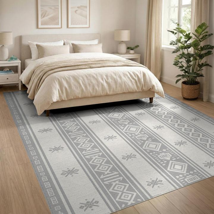 Heritage Tribal Grey Heritage Tribal Striped Area Rug