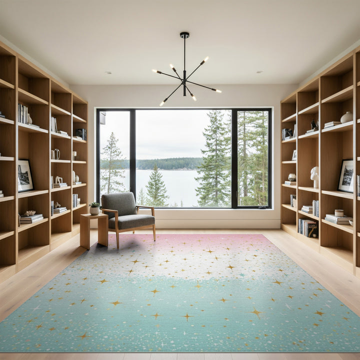 Pastel Starry Sky Washable Area Rug