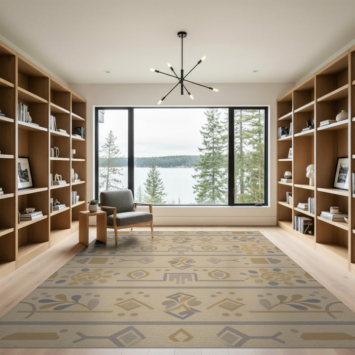 Beige Geometric Area Rug