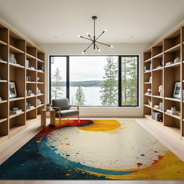 Vibrant Abstract Multi-Color Splash Area Rug