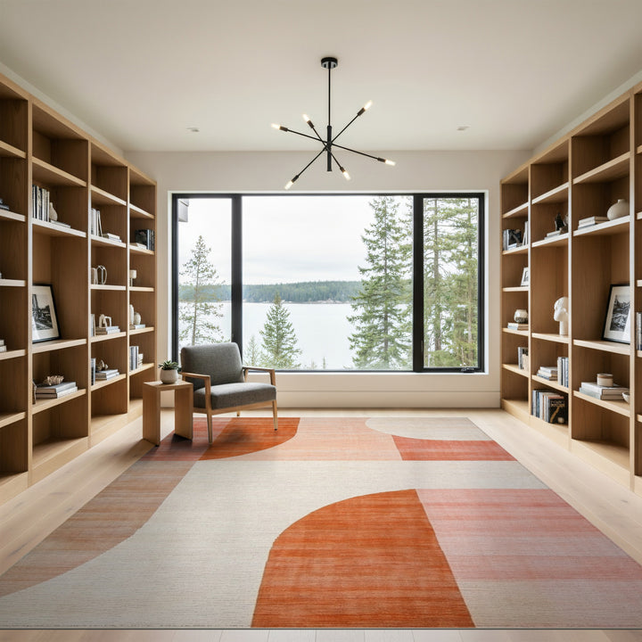 Orange Geometric Area Rug
