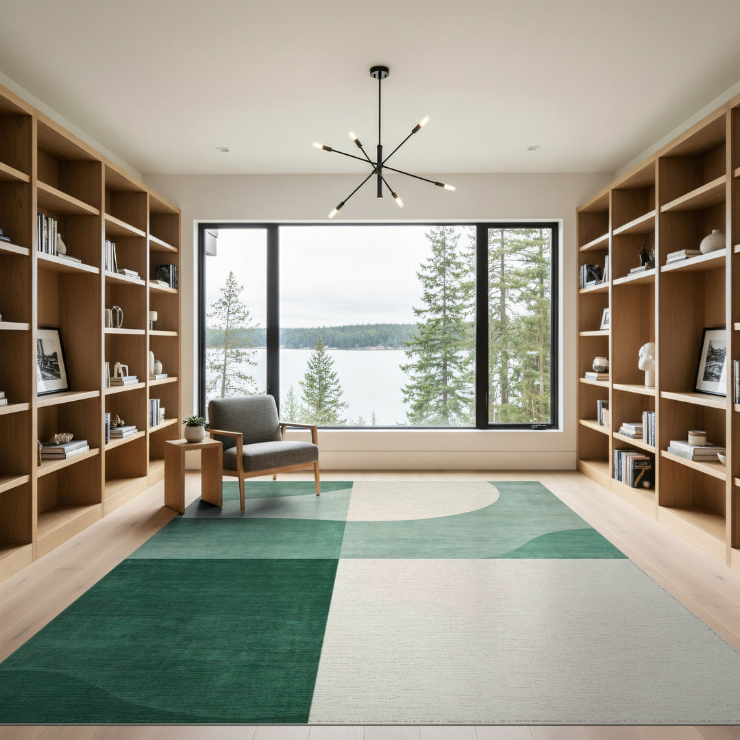 Wave Abstract Area Green Abstract Wave Area Rug