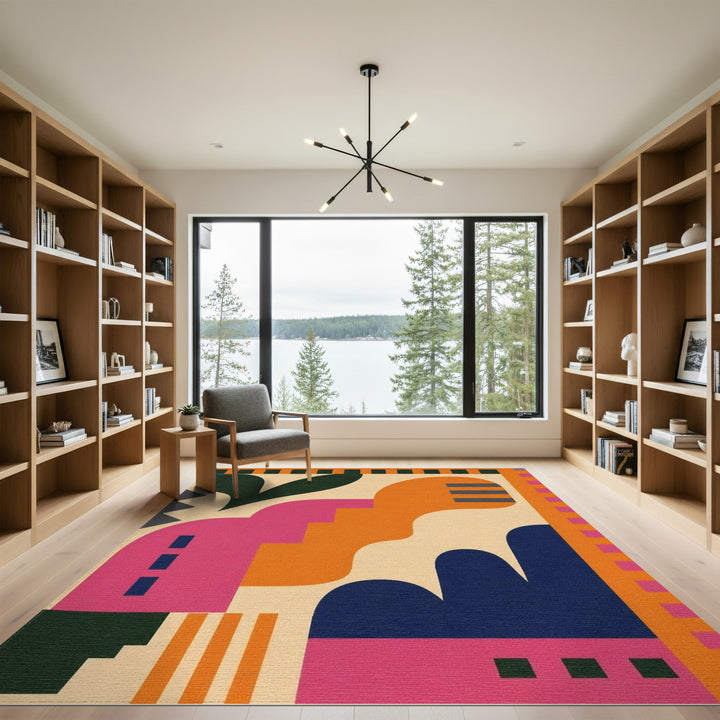 Multi-color and Patterns Bold Abstract Multi-Color Area Rug