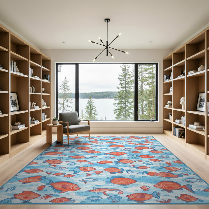 Ocean Fish Washable Area Rug