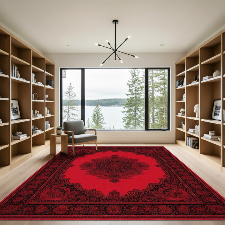 Red Persian Medallion Area Rug