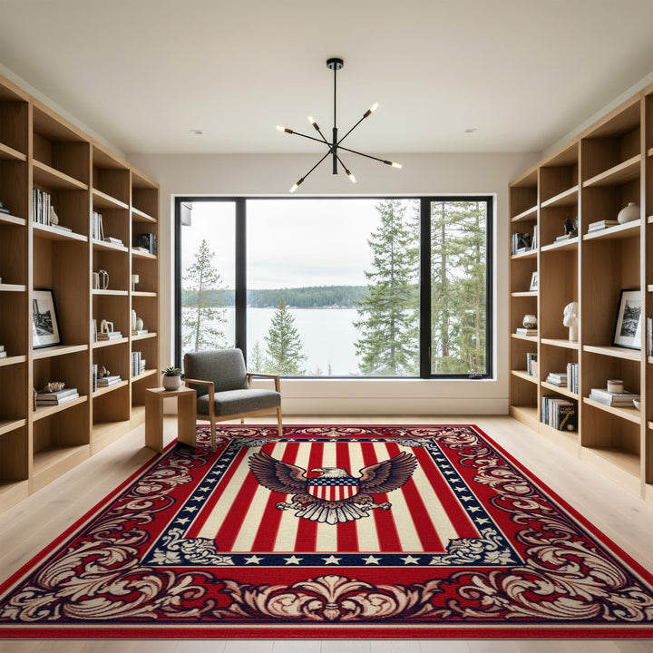 American Eagle Patriotic Red Area Rug