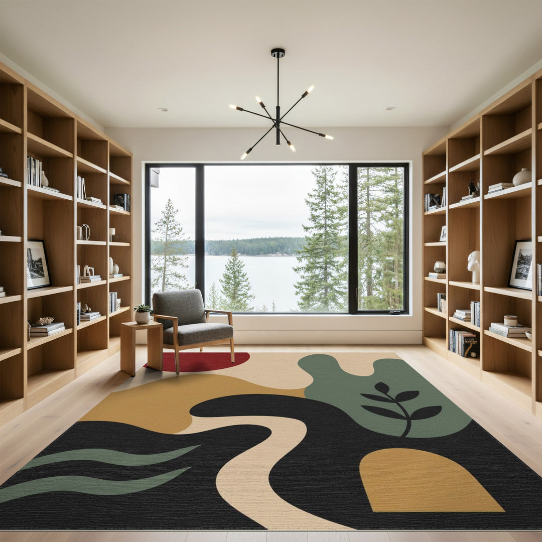 Abstract Multi-Color Organic Area Rug