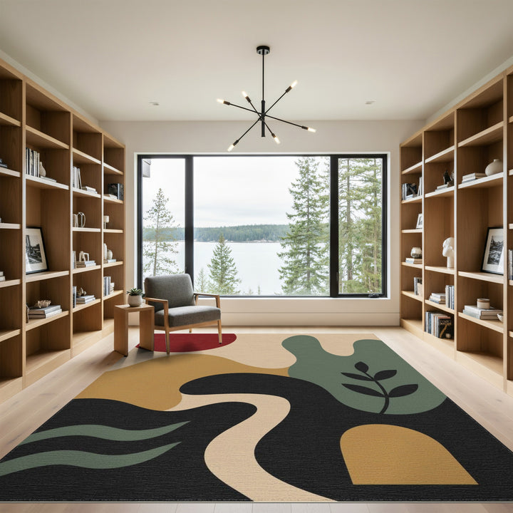 Abstract Multi-Color Organic Area Rug