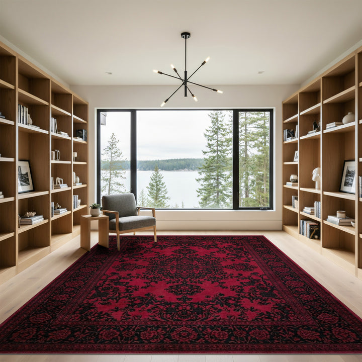 Red Floral Red Persian Floral Area Rug