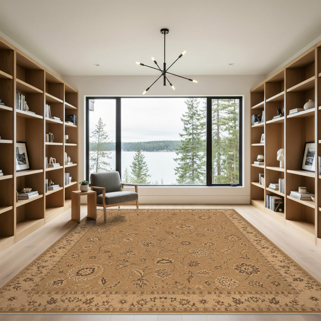 Brown Floral Vintage Area Rug