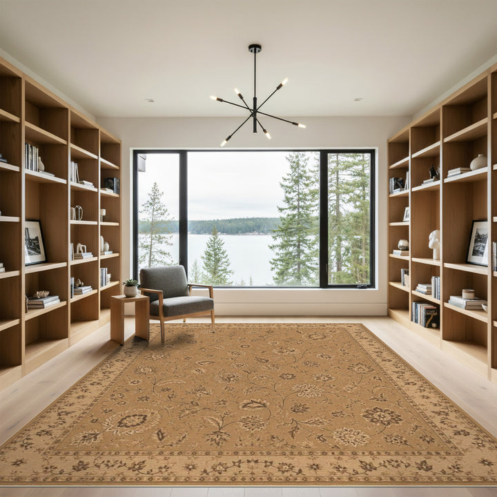Brown Floral Vintage Area Rug