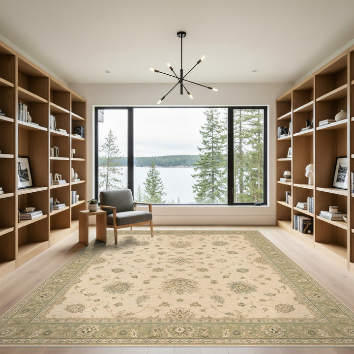 Beige Floral Vintage Area Rug