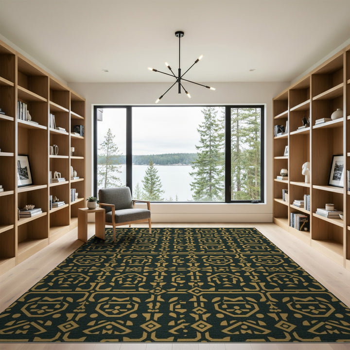Gold Geometric Area Rug