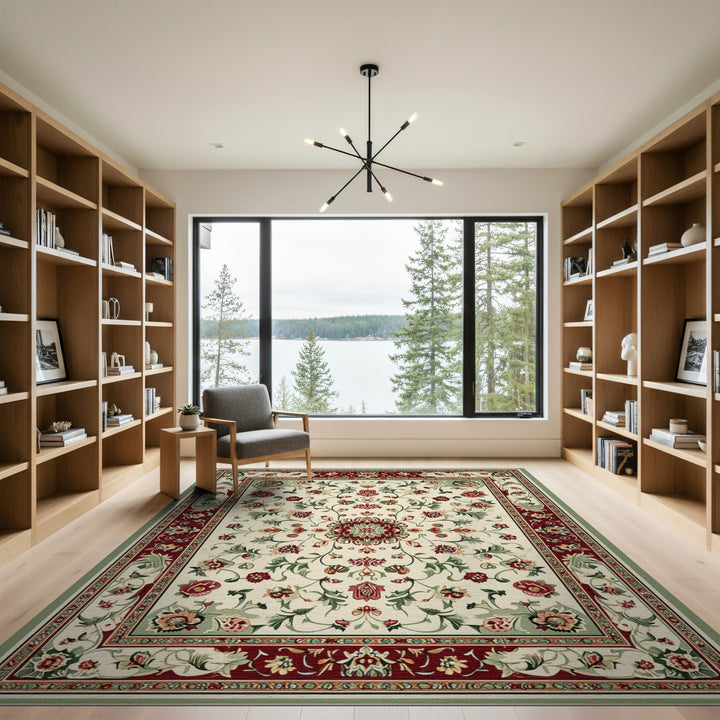 Red Floral Persian Area Rug