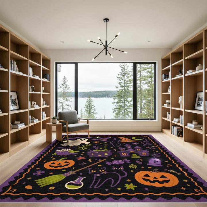 Halloween Magic Purple Area Rug
