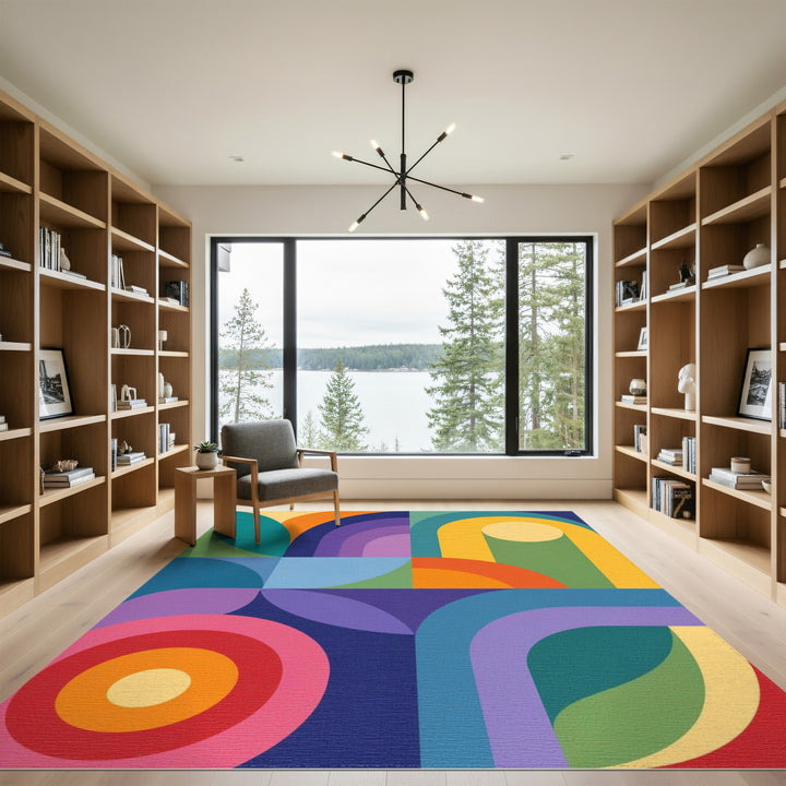 Multi-color and Patterns Geometric Modern Bold Multi-Color Geometric Area Rug