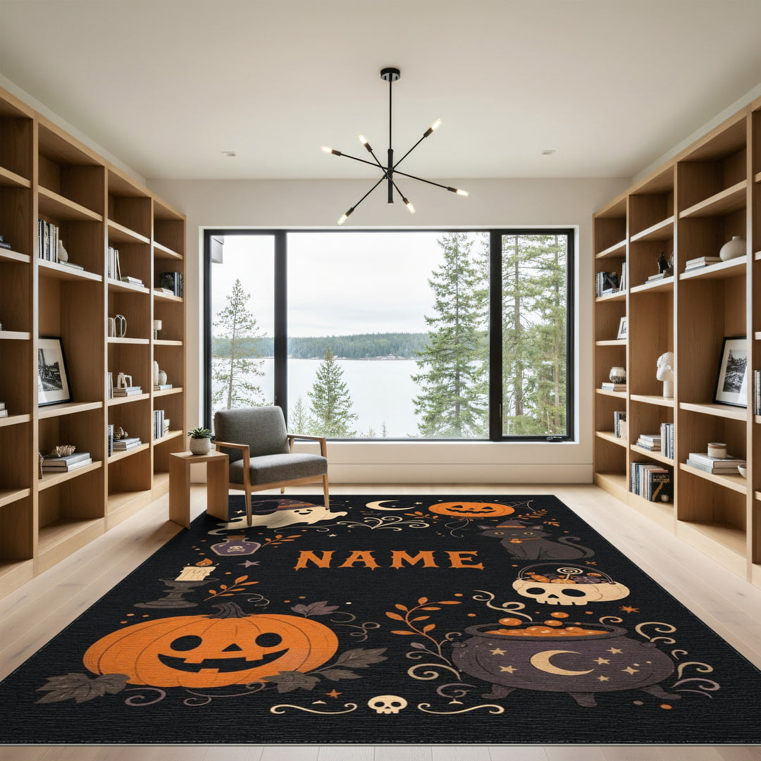 Multi-color and Patterns Halloween Ghost Pumpkin Kids Cartoon Area Rug