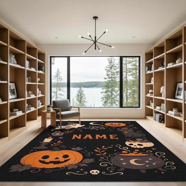 Multi-color and Patterns Halloween Ghost Pumpkin Kids Cartoon Area Rug