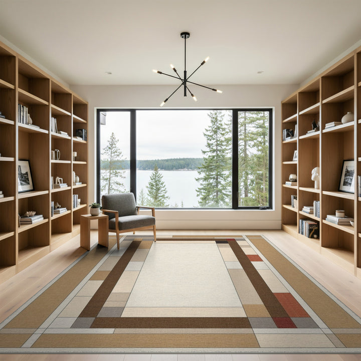 ODIKA Geometric Brown Tan Area Rug