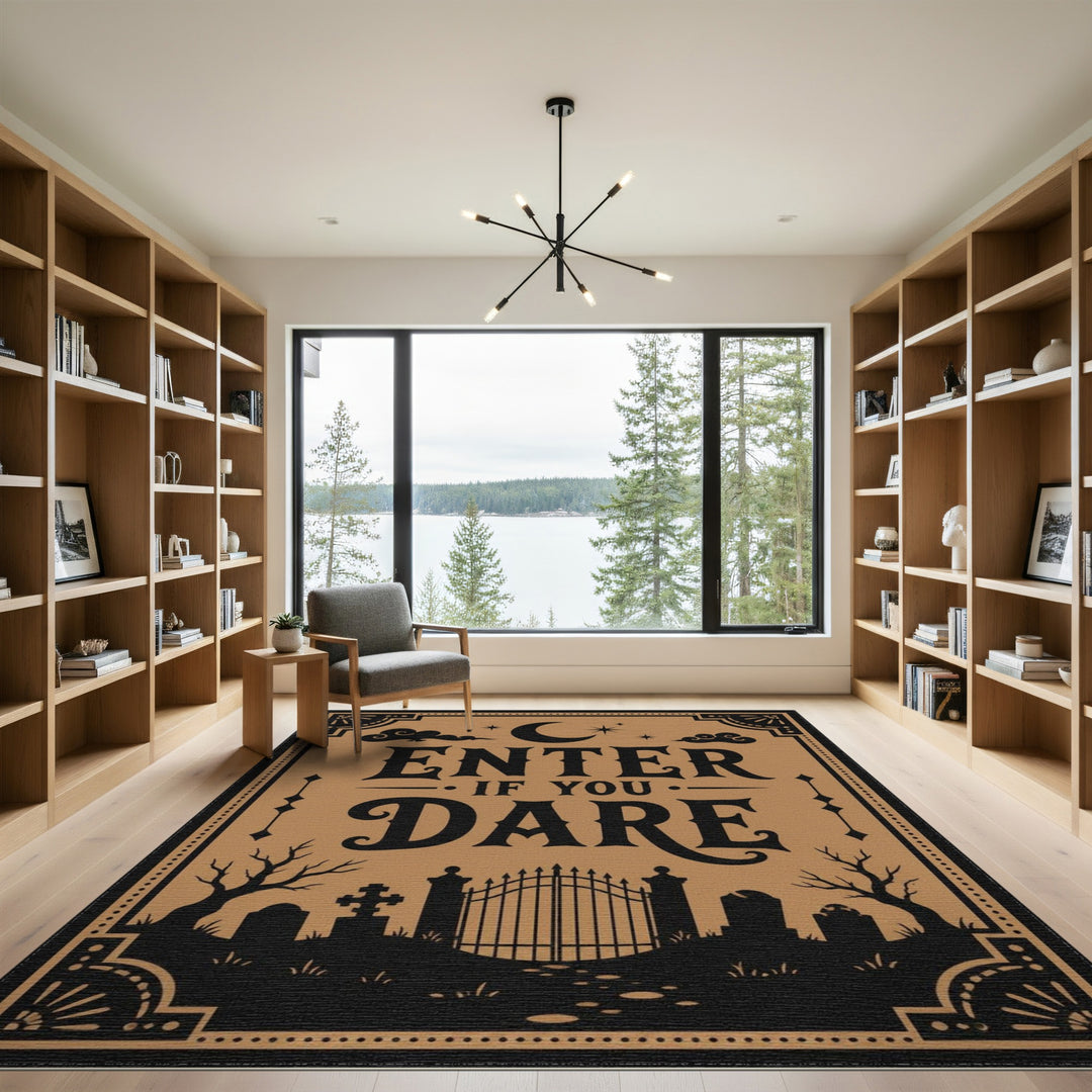 Enter If You Dare Cemetery Area Rug