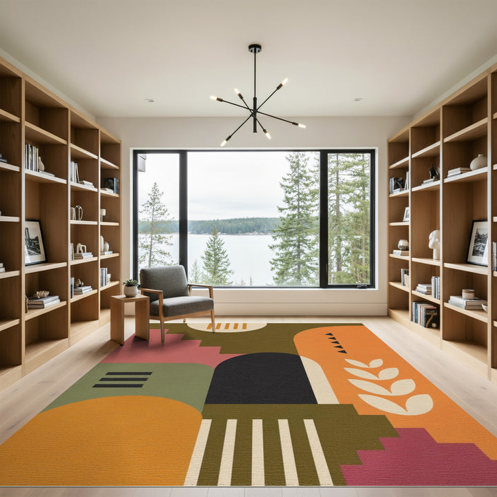 Geometric Arch Wheat Area Rug