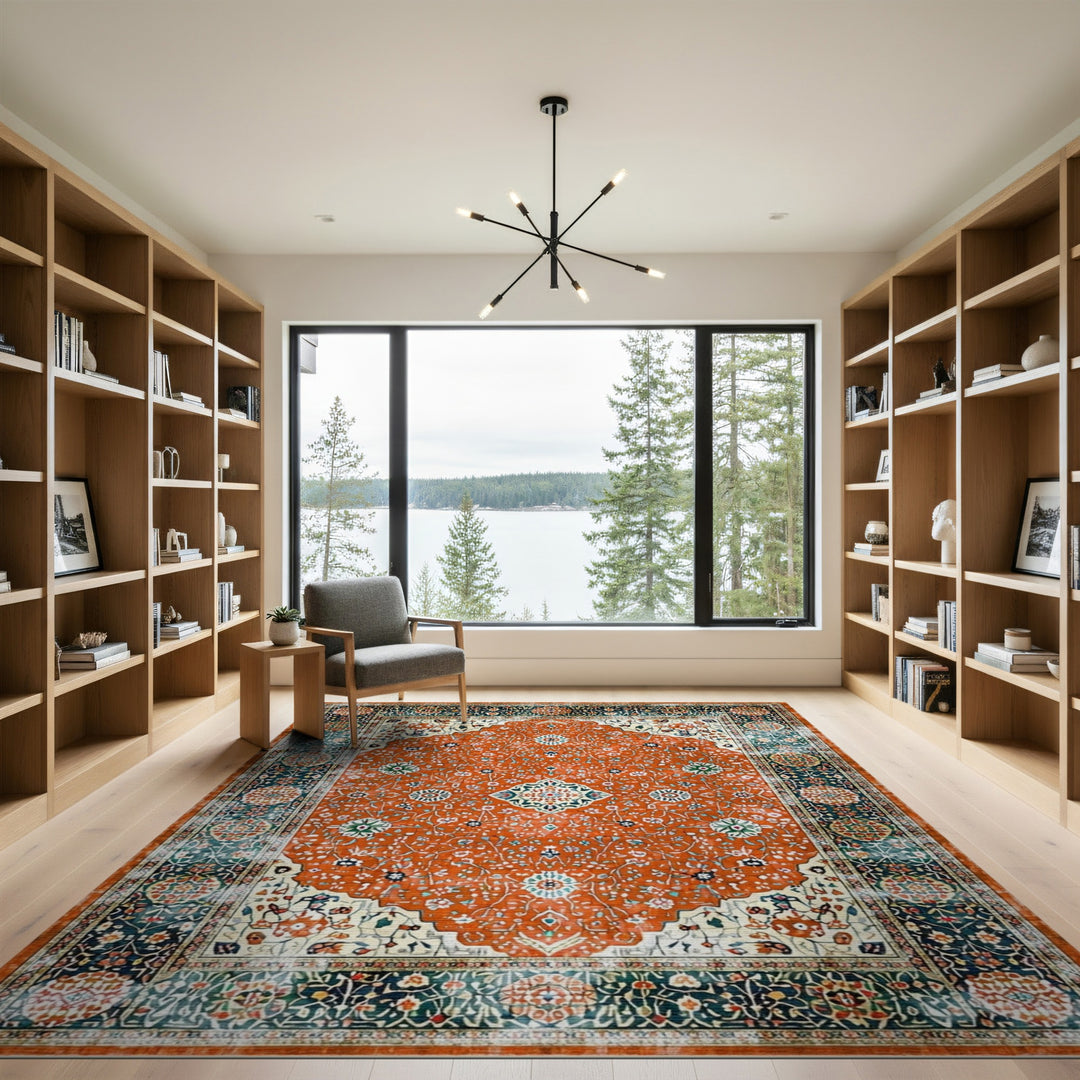 Red Persian Medallion Area Rug