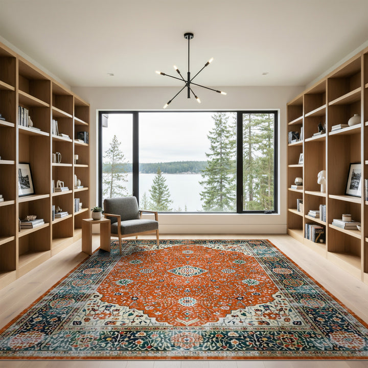 Red Persian Medallion Area Rug