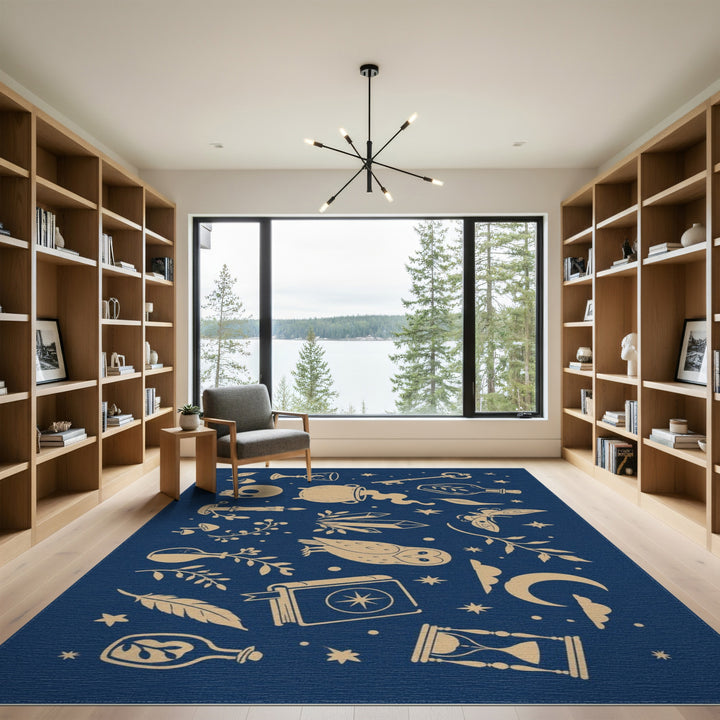 Mystic Celestial Blue Area Rug