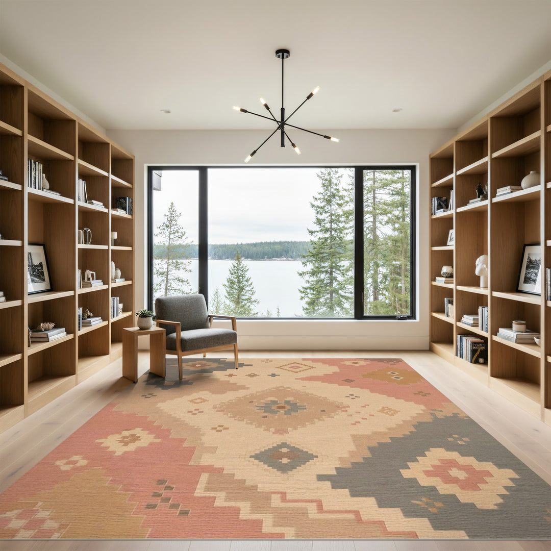 Geometric Southwestern Geometric Beige Area Rug