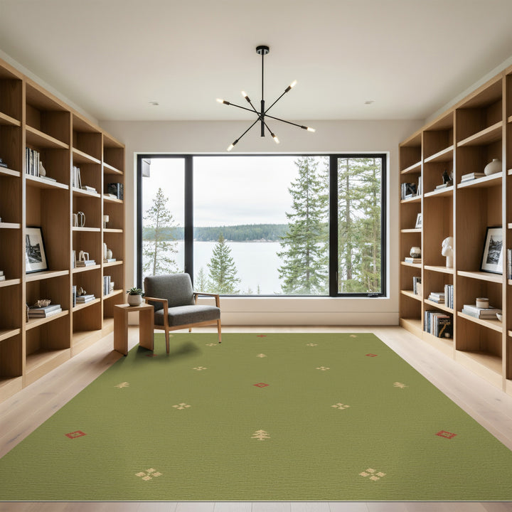 Sage Green Tree and Diamond Area Rug