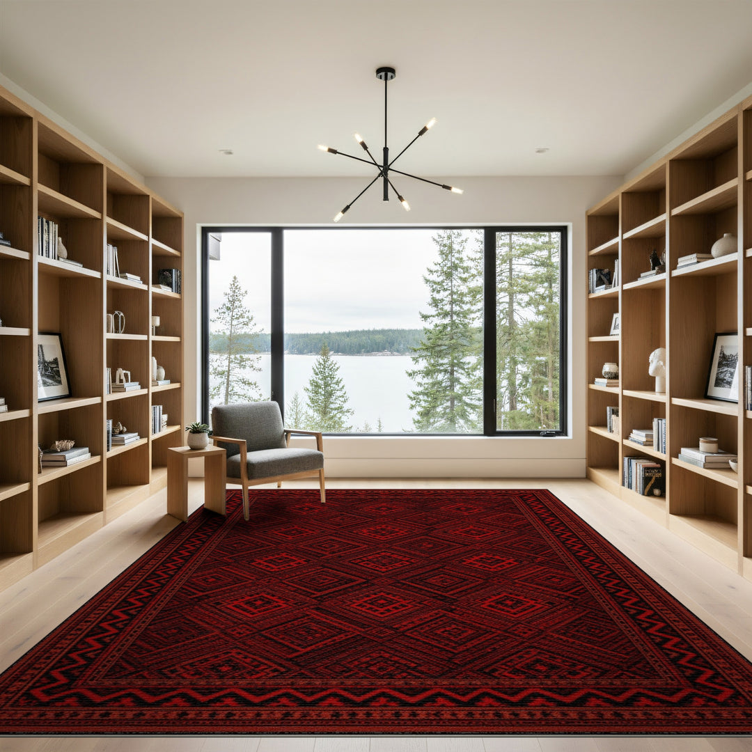 ODIKA Red Heritage Tribal Area Rug