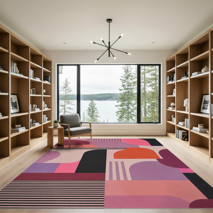 Vibrant Geometric Multi-Color Area Rug