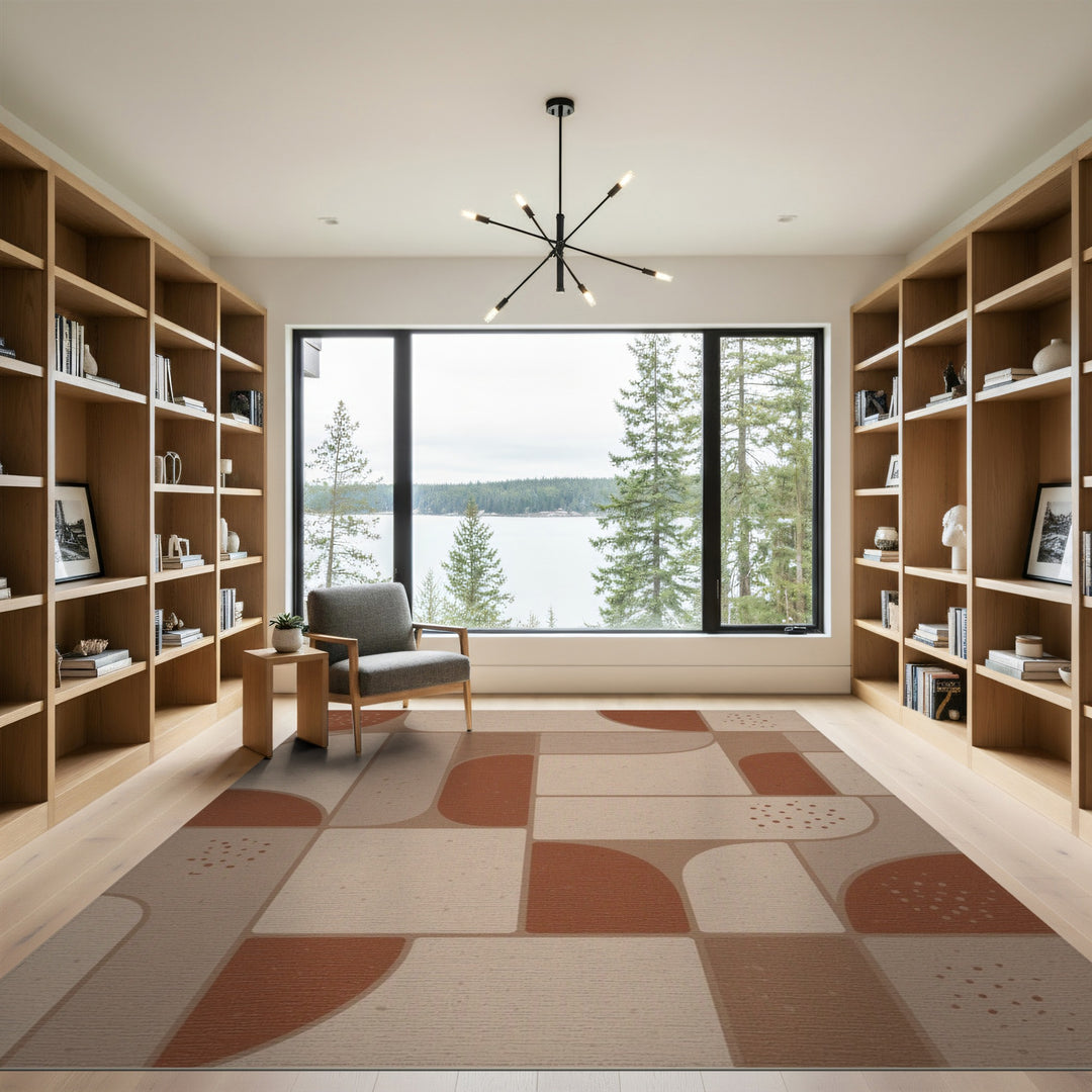 Modern Geometric Brown Area Rug