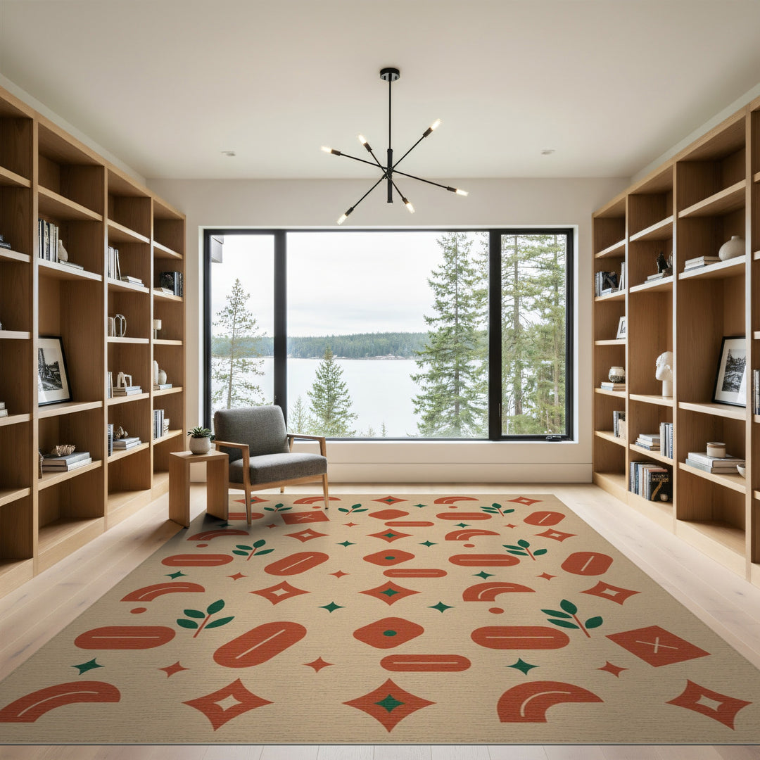 Modern Geometric Beige Area Rug