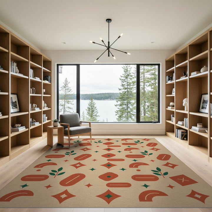 Modern Geometric Beige Area Rug