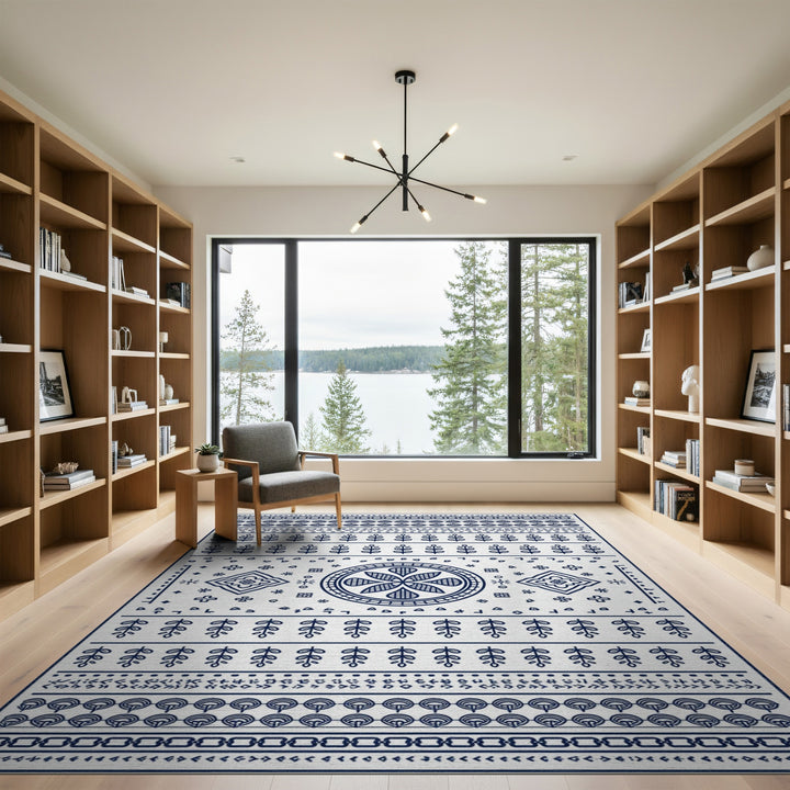 Blue Heritage Tribal Medallion Rug