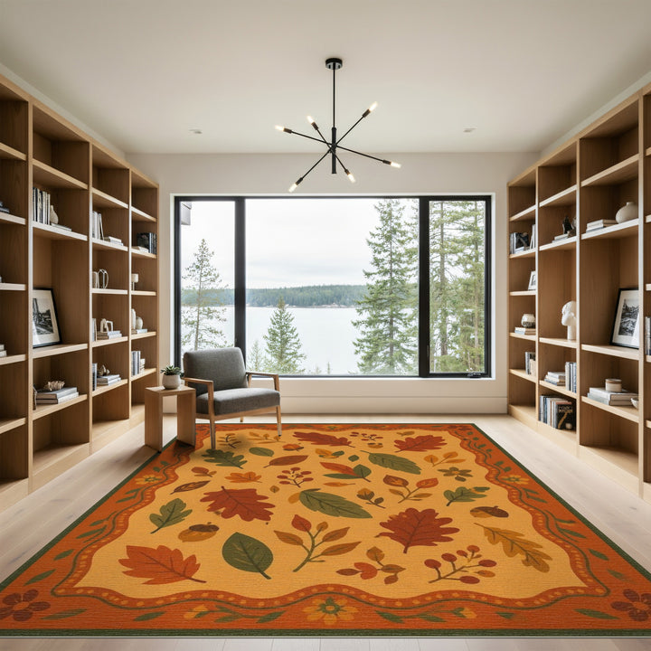 Autumn Leaves Orange Area Rug